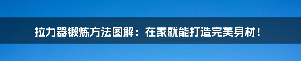 拉力器锻炼方法图解:在家就能打造完美身材!