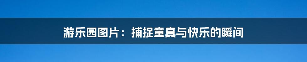 游乐园图片:捕捉童真与快乐的瞬间