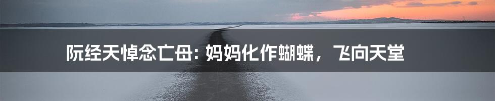 阮经天悼念亡母: 妈妈化作蝴蝶,飞向天堂