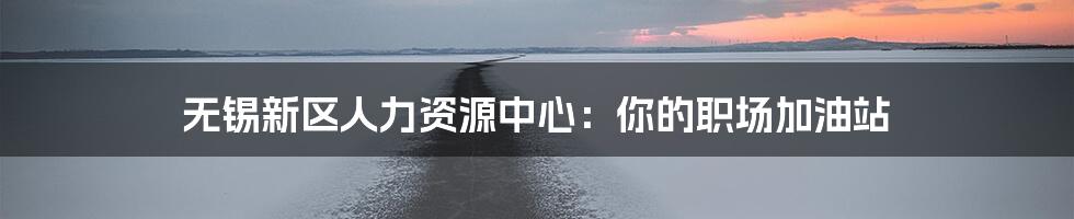 无锡新区人力资源中心:你的职场加油站