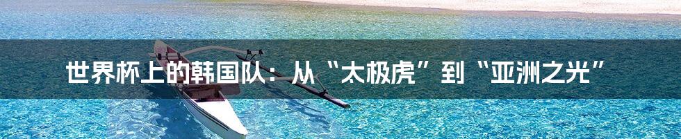 世界杯上的韩国队:从“太极虎”到“亚洲之光”