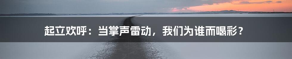 起立欢呼:当掌声雷动,我们为谁而喝彩?