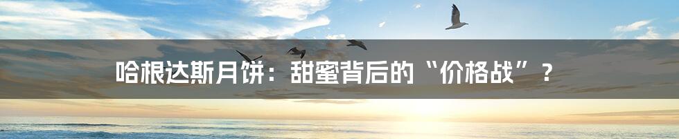 哈根达斯月饼：甜蜜背后的“价格战”？