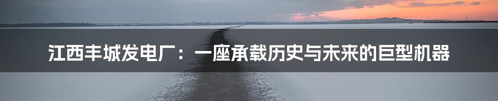 江西丰城发电厂：一座承载历史与未来的巨型机器