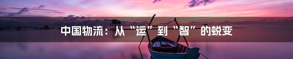 中国物流:从“运”到“智”的蜕变