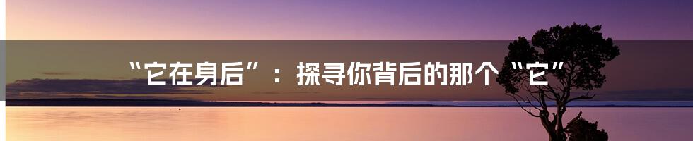 “它在身后”:探寻你背后的那个“它”