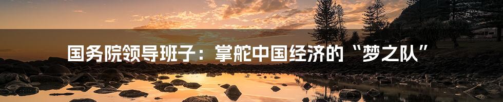 国务院领导班子:掌舵中国经济的“梦之队”