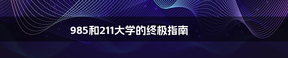 985和211大学的终极指南