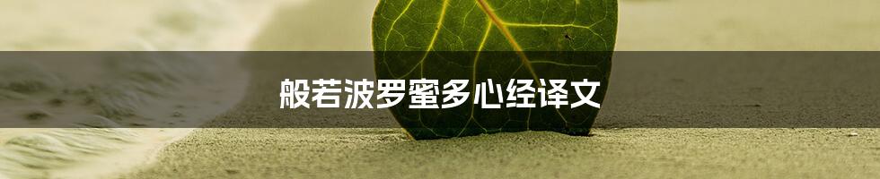 般若波罗蜜多心经译文