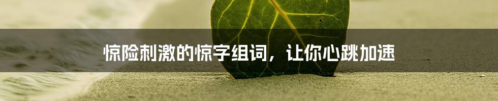 惊险刺激的惊字组词，让你心跳加速