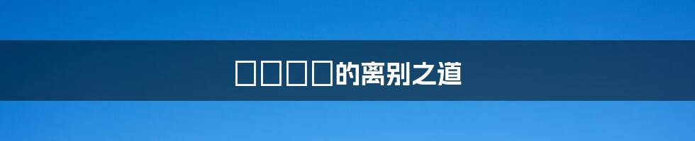 さよなら的离别之道
