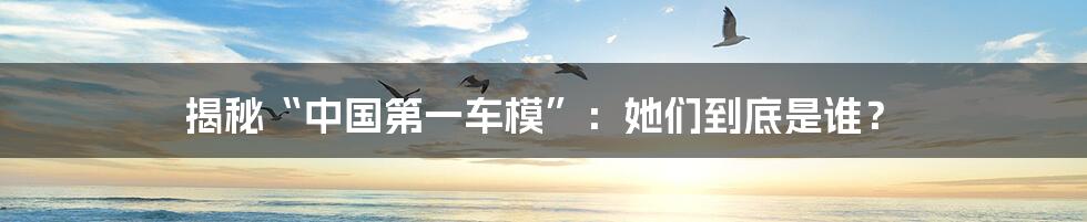 揭秘“中国第一车模”:她们到底是谁?