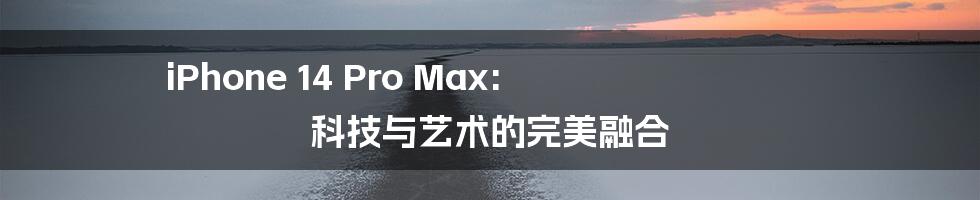 iPhone 14 Pro Max: 科技与艺术的完美融合