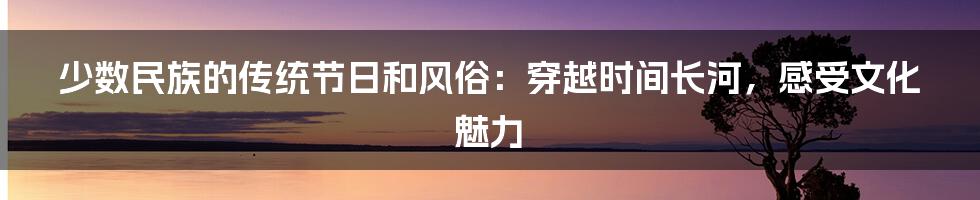 少数民族的传统节日和风俗:穿越时间长河,感受文化魅力