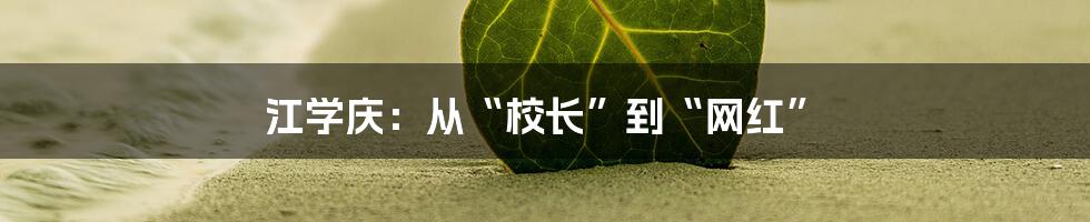 江学庆:从“校长”到“网红”