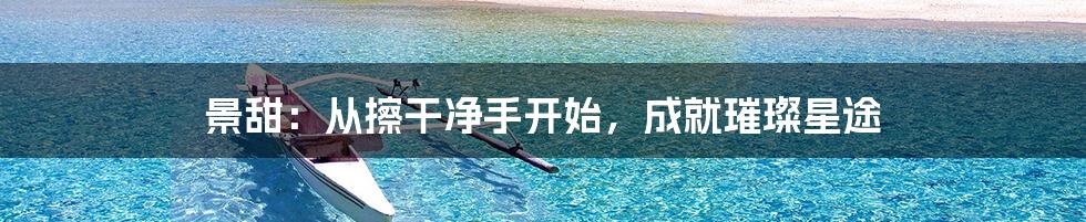 景甜：从擦干净手开始，成就璀璨星途