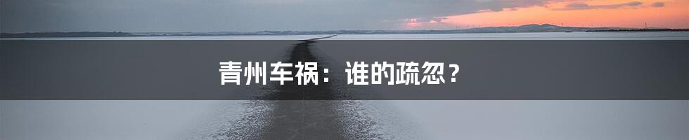 青州车祸：谁的疏忽？