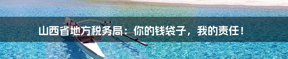 山西省地方税务局:你的钱袋子,我的责任!