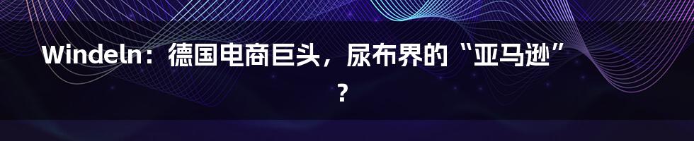 Windeln:德国电商巨头,尿布界的“亚马逊”?