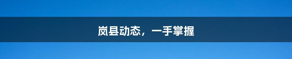 岚县动态，一手掌握
