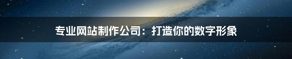 专业网站制作公司：打造你的数字形象