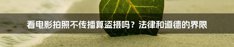 看电影拍照不传播算盗摄吗?法律和道德的界限