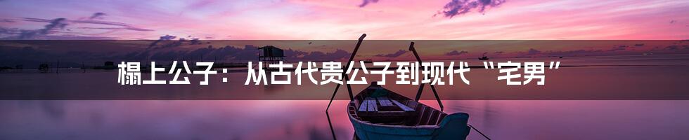 榻上公子:从古代贵公子到现代“宅男”