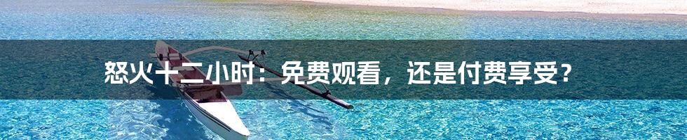 怒火十二小时：免费观看，还是付费享受？