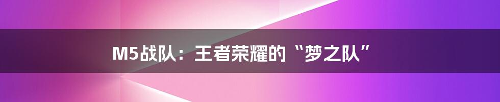 M5战队:王者荣耀的“梦之队”