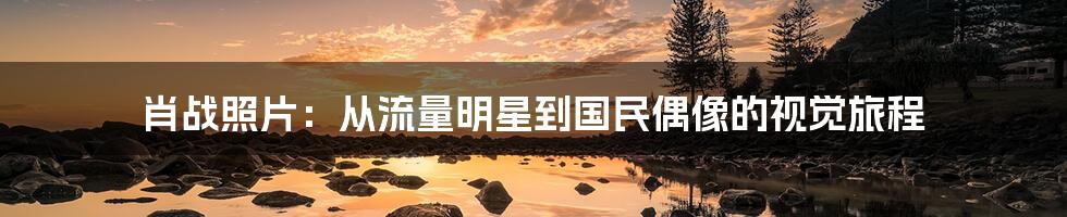 肖战照片:从流量明星到国民偶像的视觉旅程