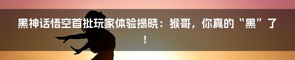 黑神话悟空首批玩家体验揭晓：猴哥，你真的“黑”了！