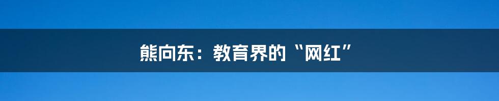 熊向东:教育界的“网红”