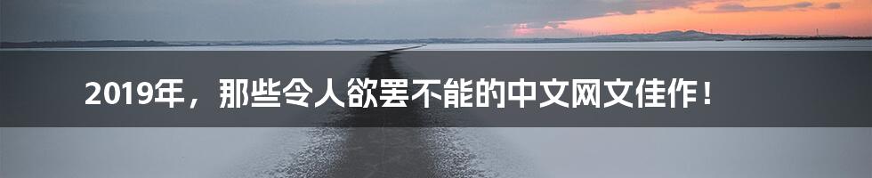 2019年,那些令人欲罢不能的中文网文佳作!
