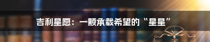 吉利星愿:一颗承载希望的“星星”