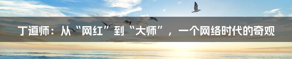 丁道师:从“网红”到“大师”,一个网络时代的奇观