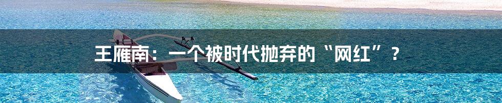 王雁南:一个被时代抛弃的“网红”?
