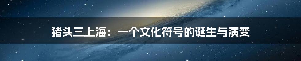 猪头三上海:一个文化符号的诞生与演变