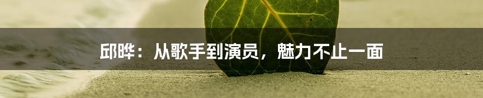 邱晔:从歌手到演员,魅力不止一面