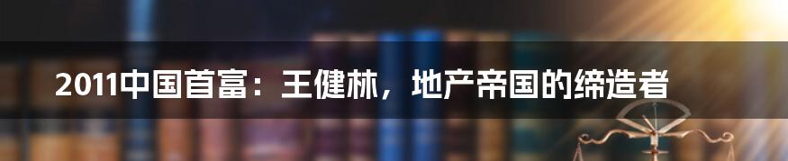 2011中国首富：王健林，地产帝国的缔造者