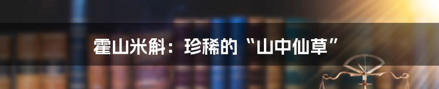 霍山米斛：珍稀的“山中仙草”