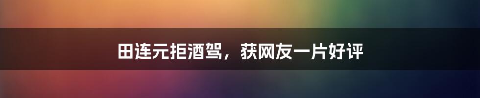 田连元拒酒驾,获网友一片好评