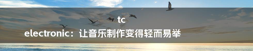 tc electronic:让音乐制作变得轻而易举