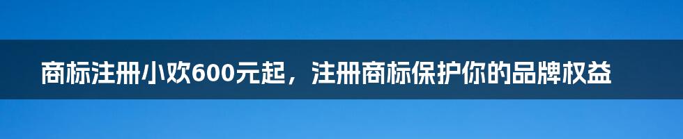 商标注册小欢600元起，注册商标保护你的品牌权益