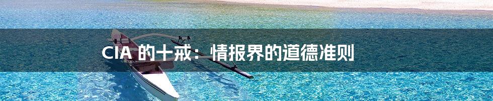 CIA 的十戒:情报界的道德准则