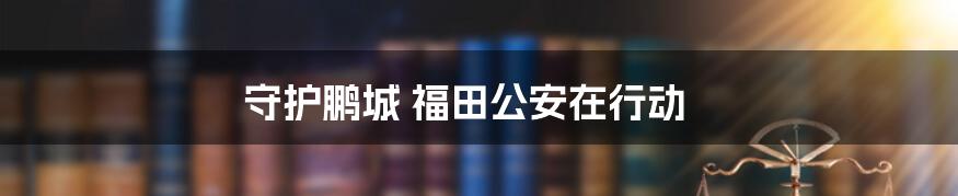 守护鹏城 福田公安在行动