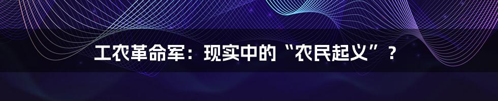 工农革命军:现实中的“农民起义”?