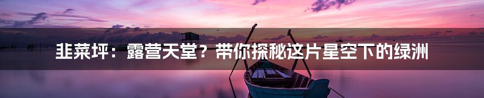 韭菜坪:露营天堂?带你探秘这片星空下的绿洲