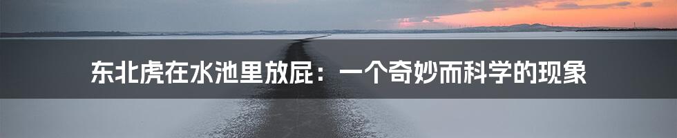 东北虎在水池里放屁:一个奇妙而科学的现象