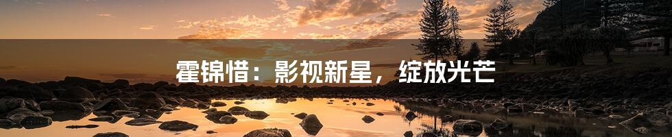 霍锦惜:影视新星,绽放光芒