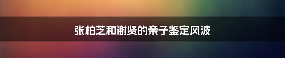 张柏芝和谢贤的亲子鉴定风波